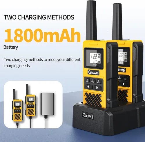 Miniatura 8 de Gaswei G1pro IP67 Walkie Talkies impermeables FRS para adultos de largo alcance, recargables con vibración, radios bidireccionales de emergencia