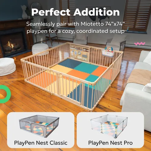 Miniatura 3 de MioTetto Tapete de juego para bebé, azulejos de espuma suave para el suelo para niños. Azulejos de espuma entrelazados ajustables, se adapta a