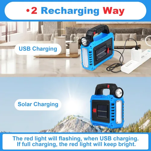 Miniatura 2 de TANSOREN Linterna de camping accesorios esenciales para engranajes de luces solares, linterna LED para cortes de energía, luces recargables