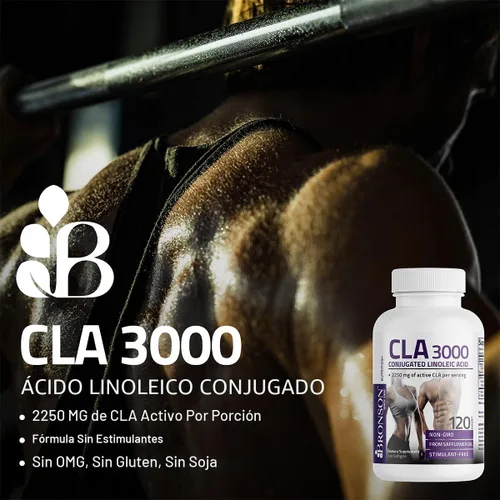 Miniatura 3 de ácido Linoleico Bronson CLA 3000,conjugado de potencia extra alta sin GMO, 1