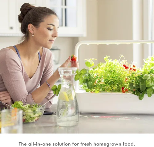 Miniatura 3 de Click and Grow Smart Garden 9 - Jardín para interiores (incluye 3 macetas de mini tomates, 3 de albahaca y 3 de lechuga verde), color gris