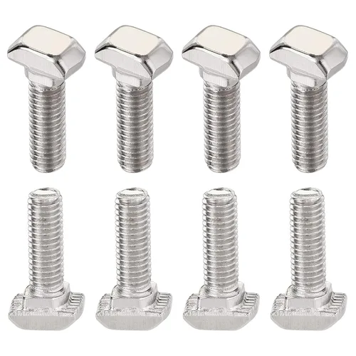 Miniatura 10 de DTGN Tornillo deslizante M5x12mm (DXL) con ranura en T – 8 unidades – Bueno para la industria de la construcción – Tornillos en forma de T de acero