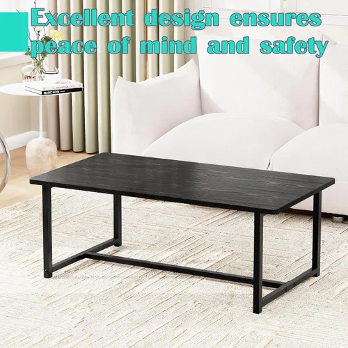 Miniatura 6 de Mesa de centro para sala de estar, mesas centrales rectangulares modernas para espacios pequeños, muebles industriales, mesas auxiliares de sofá