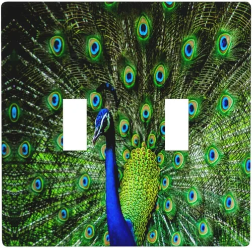 Miniatura 26 de Cubierta decorativa para toma de corriente de pavo real, cubierta de salida de 1 banda, cubierta de placa de interruptor de luz, placas de 1