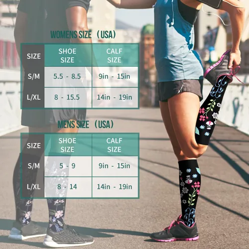 Miniatura 106 de Paquete de 3 pares de calcetines de compresión médica para mejorar la circulación de mujeres y hombres, para correr, hacer deporte y amamantar