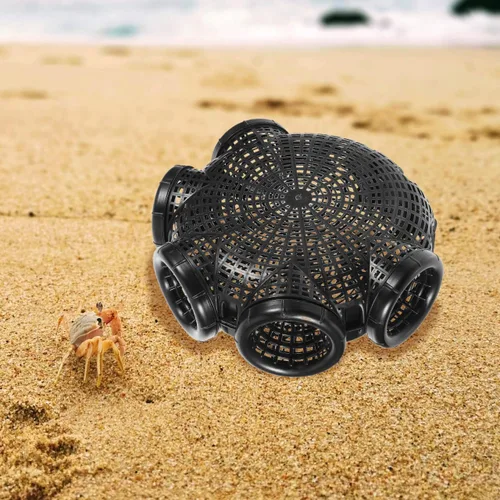Miniatura 2 de Toddmomy Jaula de pesca portátil para cangrejos de cangrejo de 13.18 x 11.61 x 4.72 pulgadas, reutilizable, trampa de cangrejo de acero, jaula
