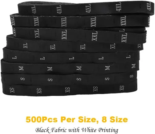 Miniatura 3 de 4000 etiquetas de tamaño de ropa, etiquetas de ropa, etiquetas de ropa para manualidades, poliéster tejido XS-4XL, 500 piezas de cada
