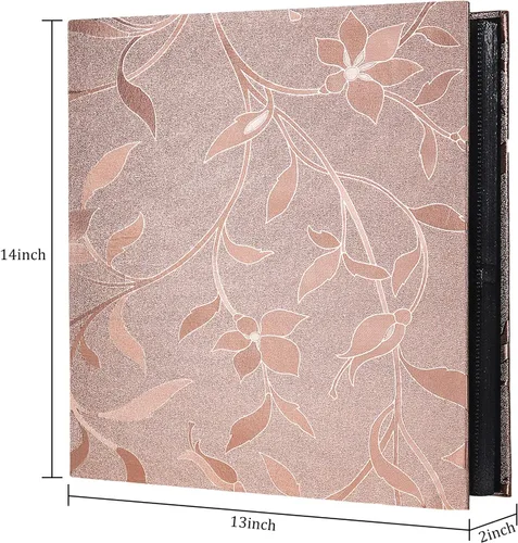 Miniatura 2 de Recutms - Álbum para 600 fotos, de cuero sintético, cosido, para 5 fotos de 10 x 15 cm por página, regalo para madres, padres Hoja de oro