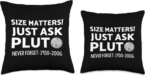 Miniatura 3 de Size Matters Just Ask Pluto Never Forget Pluto Almohada de 16 x 16 pulgadas, multicolor