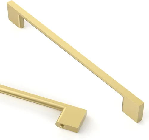 Miniatura 11 de Asidrama - Paquete de 10 manijas de gabinete de cocina de oro cepillado de 3 pulgadas (76mm), tiradores de gabinete, herrajes para gabinete