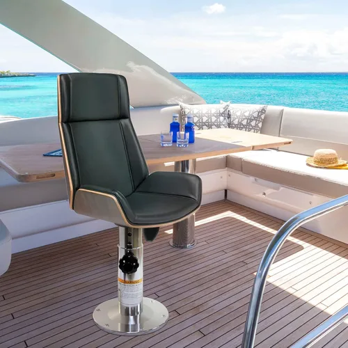Miniatura 6 de Pedestal de aluminio ajustable para asiento de barco, base de silla de barco con altura ajustable de 13 pulgadas a 19 pulgadas