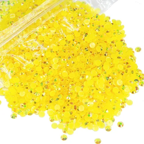 Miniatura 90 de qiipii - 5000 piezas, 4 mm, estrases AB de resina color aguamarina verde para manualidades, piedras de gel planas verde agua AB, gemas al por mayor