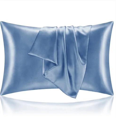 Miniatura 95 de Bedelite Funda de almohada de satén para el cuerpo, súper suave y refrescante, para el cabello y la piel, transpirable, sedosa y larga, 20 x 54 Rosa