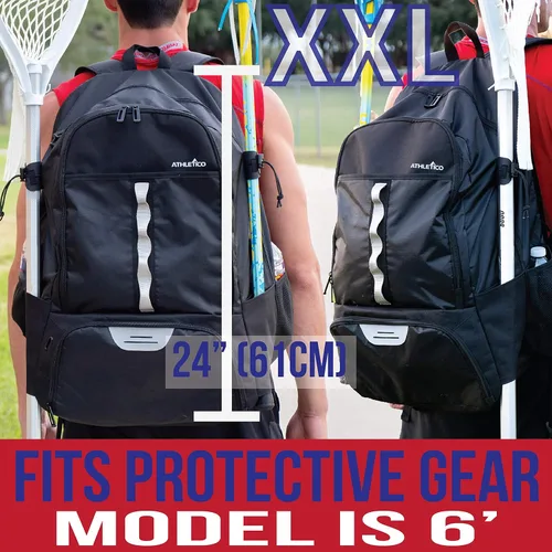 Miniatura 2 de Athletico Lacrosse Bag - Mochila extra grande para equipo de hockey sobre césped - Dos soportes para palos y compartimento separado para tacos