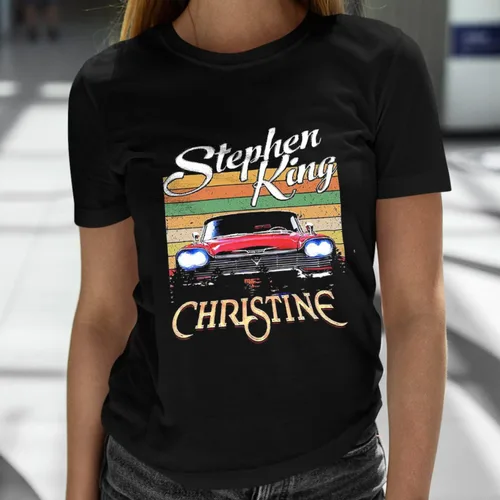 Miniatura 3 de Christine Stephen King Master Horror Legend Book Movie Vintage camiseta, camiseta clásica de película, camiseta divertida negra, Negro
