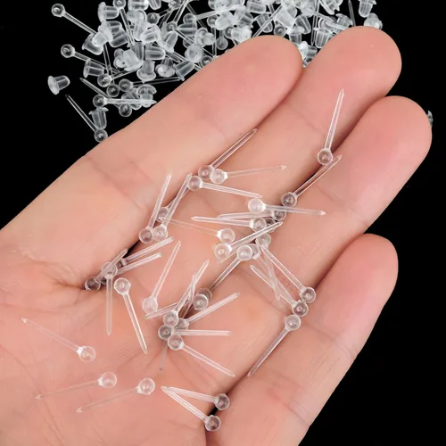 Miniatura 5 de Aretes invisibles de plástico transparente, repuesto de silicona para cirugía, trabajo, deportes, suministros de bricolaje para mujeres, niñas