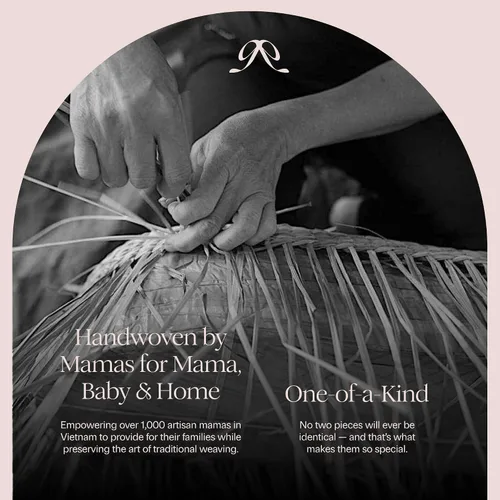 Miniatura 7 de BEBE BASK Organizador Premium de Pañales para Bebé - Cesta de Hierba Marina Hecha por Artesanos con Divisor de Algodón - Cesta Organizadora