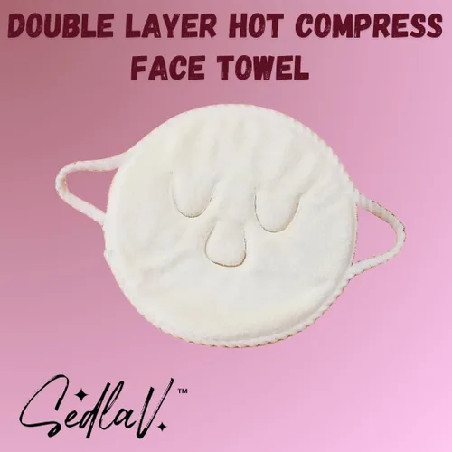 Miniatura 3 de SEDLAV Toalla facial de compresión caliente de doble capa – Toalla facial reutilizable de forro polar coral para limpieza profunda, vaporizador