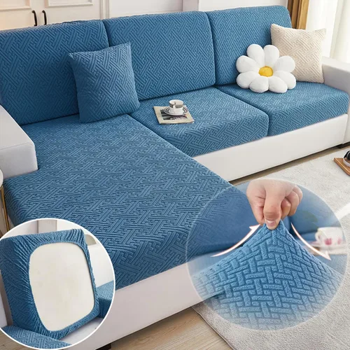 Miniatura 10 de Funda universal para sofá resistente al desgaste, protector de sofá elástico antideslizante, se adapta a sofás seccionales, de 3/4 plazas, lavable a
