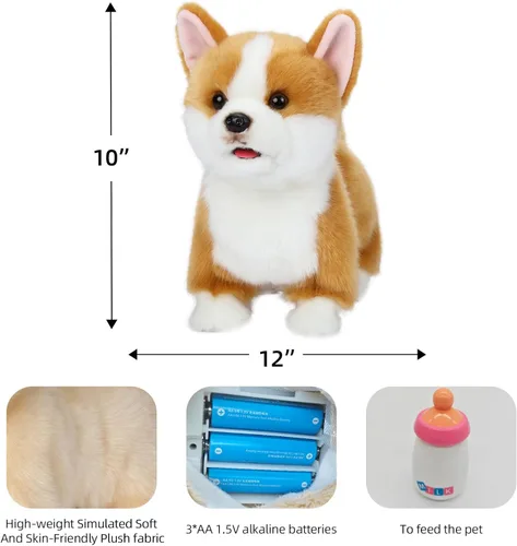Miniatura 2 de CU-MATE Juguetes eléctricos de peluche para perros de 12 pulgadas, juguete electrónico de peluche para perro, robot interactivo, juguete interactivo