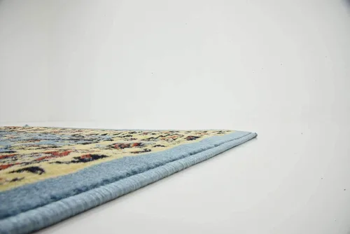 Miniatura 9 de Unique Loom Kashan Collection - Alfombra tradicional con diseño floral, color negro Celeste/azul marino