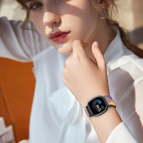 Miniatura 6 de Paquete de 6 bandas elásticas de nailon compatibles con Fitbit Versa 4 / Fitbit Sense 2 / Fitbit Versa 3 / Fitbit Sense, correas de repuesto