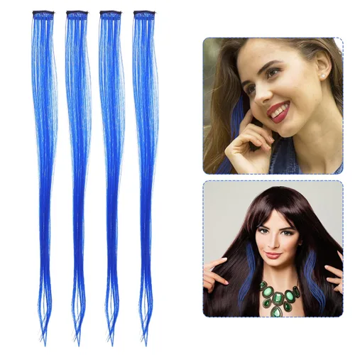 Miniatura 8 de KALLORY 12 extensiones de peluca, accesorios para el cabello, pelucas para mujer, joyas para el cabello, extensiones de cabello con clip