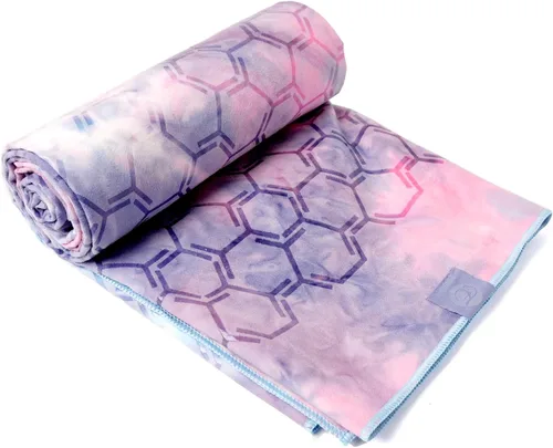 Miniatura 9 de Eunzel Toalla de yoga para yoga caliente, toalla antideslizante de doble cara con agarre de silicona, toalla de microfibra absorbente para yoga