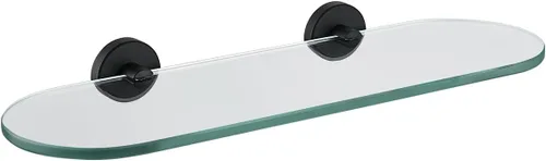 Miniatura 10 de JQK Estante de vidrio para baño dorado, almacenamiento de ducha de vidrio templado de 20 por 5 pulgadas, montaje de pared dorado cepillado de acero