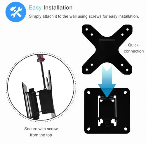 Miniatura 3 de IFCASE Montaje en pared VESA para monitor de TV pequeño de fácil instalación, se adapta a pantalla LCD/LED de 13-32 pulgadas (negro)