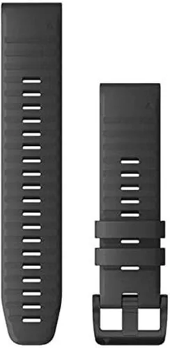 Garmin Quickfit 22 Correa de reloj, silicona gris pizarra con herrajes negros (010-12863-22)