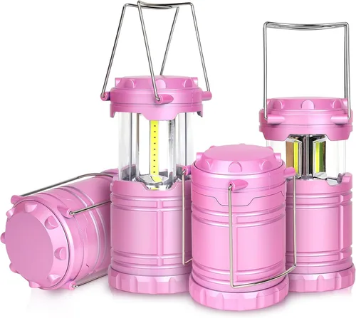 Miniatura 8 de Linternas LED rosa de camping, luces de camping portátiles, lámparas con asa para exteriores, luces esenciales de emergencia para cortes de energía