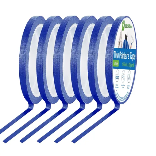 Miniatura 23 de EDSRDRUS Cinta Fina para Pintores 1/8, 1/4, 1/2 pulgada de Ancho Cinta para Pintor Cinta de Pintura, Cinta de Enmascarar, Cinta de Rayas, Cinta