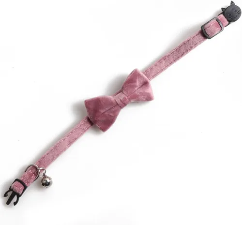 Miniatura 3 de Love Dream Collar de gato con pajarita y campanas, paquete de 2 collares de terciopelo de seguridad para gatitos con pajarita extraíble para gatos