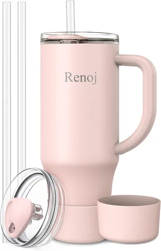 Miniatura 12 de Renoj FlexSlide White - Taza aislada 100% resistente a derrames, para café helado y bebidas calientes, se adapta al portavasos del automóvil, regalo