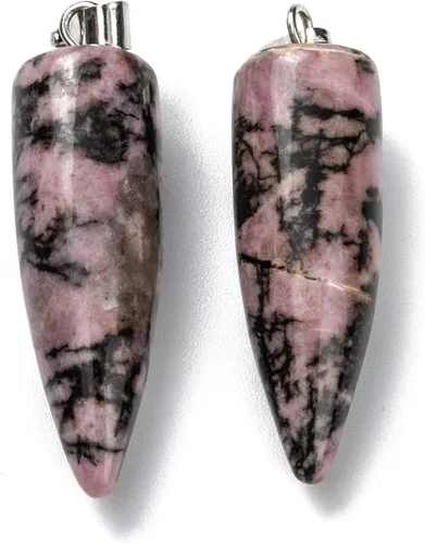 Miniatura 2 de Colgantes de piedras preciosas naturales en forma de bala, hallazgos de latón de platino, colgantes de chakras puntiagudos, encanto de piedra