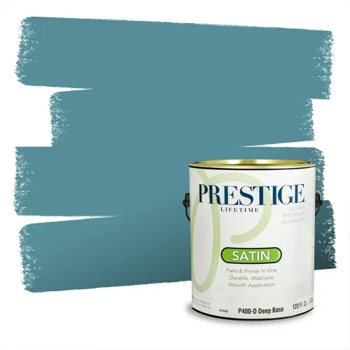 Miniatura 322 de Pintura Exterior + imprimación PRESTIGE, todo-en-uno, 1 galón, acabado mate, color comparable al Valspar* Royal Gray* VS151-Gris real