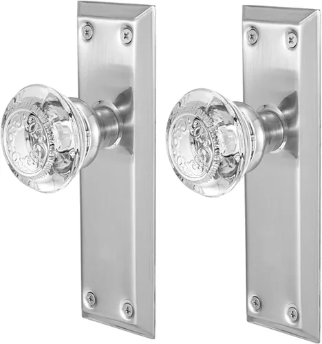 Miniatura 14 de Juego de cerradura de embutir ToPToToo para puerta interior, pomos de puerta de vidrio de cristal interior, reemplazo de perilla de puerta