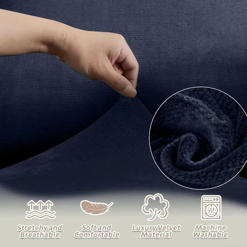 Miniatura 5 de Arfntevss - Fundas para sofá reclinable seccional, funda de terciopelo para sofá seccional de esquina para sofá reclinable, funda elástica suave