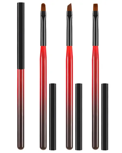 3 piezas de brochas de limpieza de arte de uñas, brochas de uña redondas/anguladas/planas resistentes a la acetona para remover esmalte de gel,