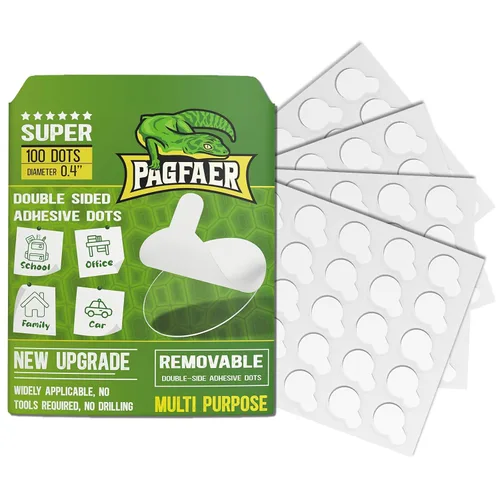 Miniatura 10 de 105 piezas de puntos adhesivos de doble cara, 0.79" de masilla adhesiva transparente removible, puntos adhesivos impermeables sin residuos