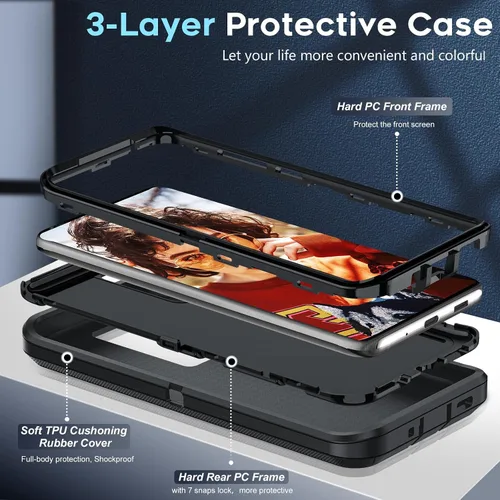 Miniatura 2 de LeYi Funda compatible con Samsung S20 Ultra: funda resistente 3 en 1 para Samsung Galaxy S20 Ultra, funda de grado militar a prueba de golpes