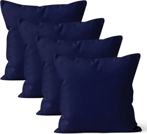 Miniatura 25 de Encasa XO Juego de 2 fundas de almohada de 12 x 12 pulgadas, color beige, sin rellenos, fundas de almohada de algodón para sala de estar, cama