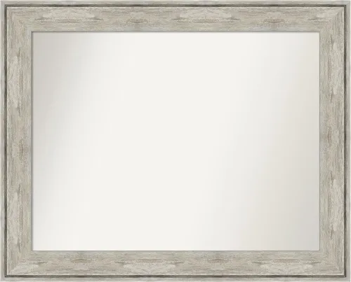 Miniatura 331 de Amanti Art Espejo de baño plateado para sobre fregadero, 28 x 47 pulgadas, espejo rectangular de plata imperial, marco de madera tradicional de gran