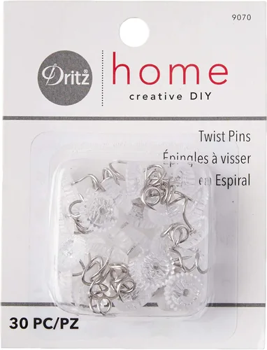 Dritz 9070 alfileres para tapicería con cabeza transparente, 3/4 pulgadas, paquete de 30, Plástico, Transparente, 3/4 - pulgadas