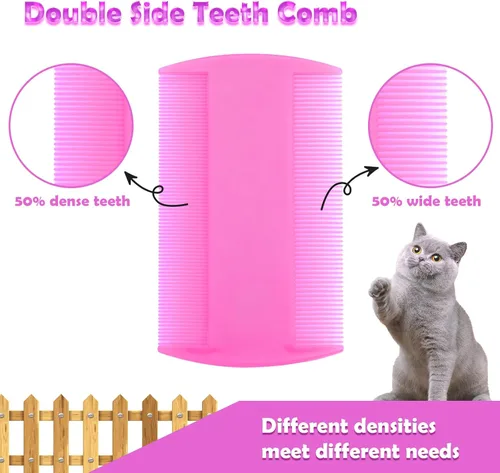 Miniatura 4 de Peine para pulgas para gatos y perros, paquete de 6 peines para piojos de mascotas, juego de mascotas para mascotas pequeñas, medianas y grandes