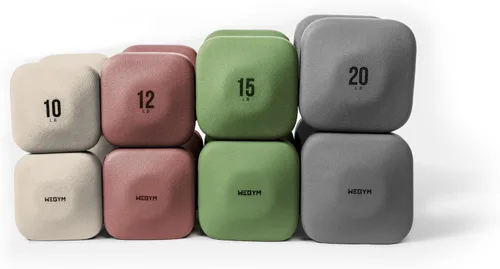 Miniatura 29 de WeGym SafeGrip Square Dumbbells with Anti Slip Handles, Aesthetic Free Weights for Home Workouts, Stable Design Prevents Rolling during Floor