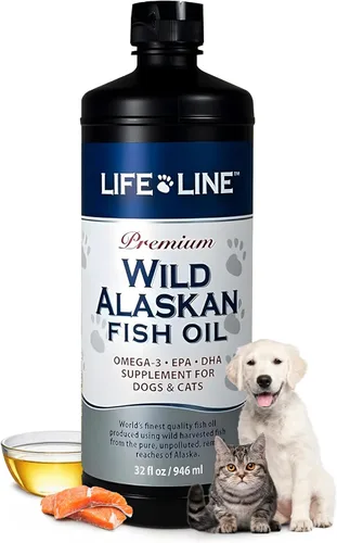 Miniatura 16 de Life Line Pet Nutrition Aceite de pescado salvaje de Alaska para perros y gatos, 128 onzas, suplemento de aceite de pescado Omega 3 para piel