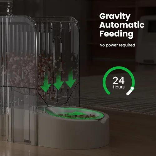 Miniatura 4 de Gardner Pet Gravity - Comedero Automático 2 en 1 para Mascotas, Comedero para Gatos de 0.8 Galones*2 y Dispensador de Agua, Comedero 100% Libre