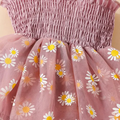 Miniatura 47 de Mameluco para bebés y niñas de 3, 6, 9, 12, 18 meses, enterizo de manga corta, fruncido, faldas y dobladillo, diadema
